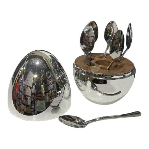 [15927] CUCHARITAS SETX6 HUEVO PLATEADO