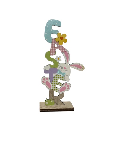 [8679833545686] LETRERO DE MADERA EASTER 20CM