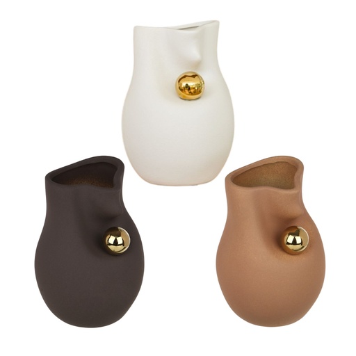 [S51008] FLORERO COLORES SURTIDOS CERAMICA Ø14X20CM