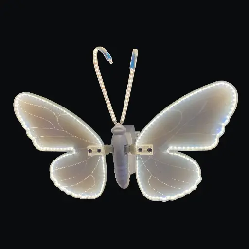 [5116829819] MARIPOSA C/LUZ LED Y MOVIMIENTO 44X25CM 12V CON BASE AJUSTABLE 