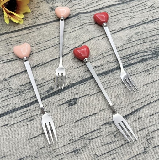 [10061228] SET DE 3 TENEDORES ACERO CORAZON 15CM 2 TONOS