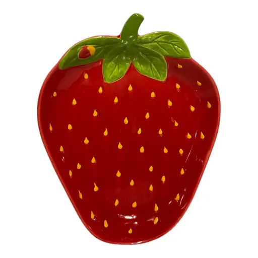 [6981606508586] BANDEJA FRUTILLA DE PORCELANA 18X23X3CM