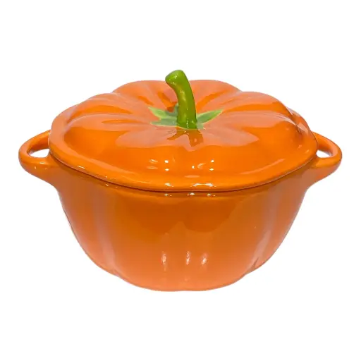 [6981606508630] OLLA CALABAZA, PORCELANA 16X13X10CM