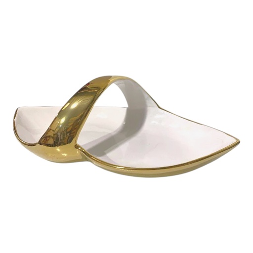 [6920251250143] BANDEJA CENTRO DE MESA BLANCO PORCELANA 32X16X11CM