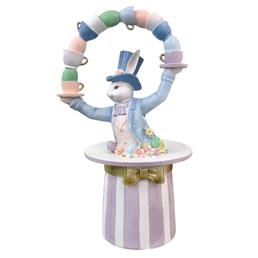 [010580390] CONEJO EN SOMBRERO Y TAZAS 24.5X40CM