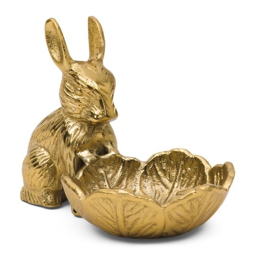 [010370652] CONEJO BOWL DE METAL DORADO 15X22CM