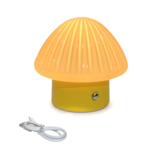 [761911] LAMPARA DE MESA CERAMICA/VIDRIO TACTIL HONGO AMARILLO REF:EF2504004-YW 12X11.5CM