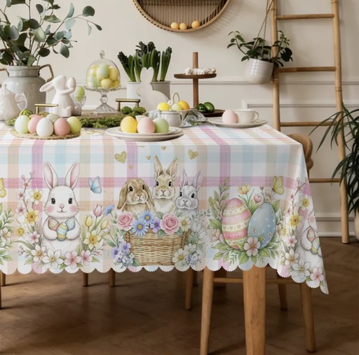 [5335146] MANTEL DE PASCUA DE 6 PUESTOS 152.4X220CM