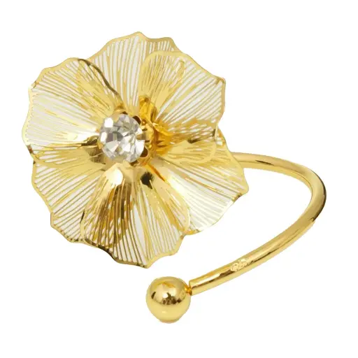 [313275] AROS DE SERVILLETA FLOR DORADOS, METALICOS SETX6PZS. REF:ES28476 Ø5CM 