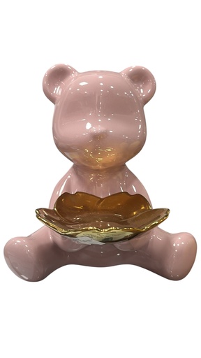 [7429] OSO DECORATIVO ROSE DE PORCELANA 21.5X24CM