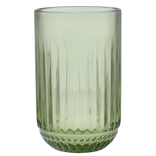 [717356] VASOS DE VIDRIO VERDE SETX6PZ. REF:SAN5768 8X13CM 410ML