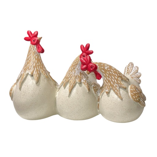 [FI-2026-2557] GALLINAS POLIRESINA TONO ARENA 24X11X16CM