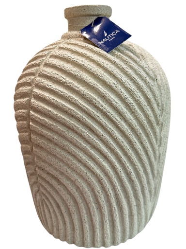 [5DELA0F] FLORERO NAUTICA DE MACHE Y RESINA ARENA 20X30CM