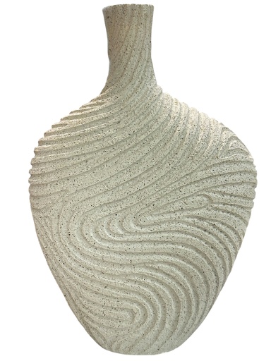 [5DELA07] FLORERO ARENA DE MACHE Y RESINA 19.5X30CM