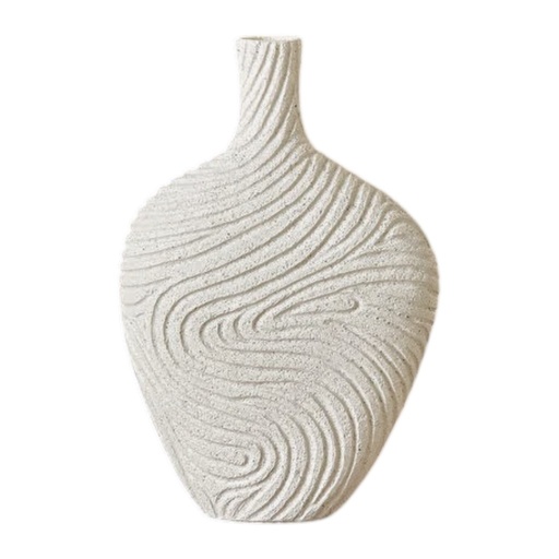 [5DELA07] FLORERO ARENA DE MACHE Y RESINA 19.5X30CM