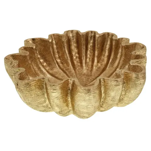 [953700] BANDEJA DECOR DORADA POLIRESINA REF:ES28696 Ø22X7CM