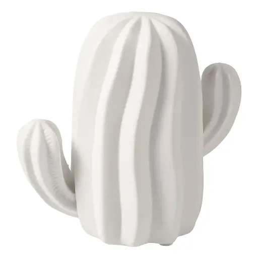 [840279] FIGURA CACTUS BLANCO CERAMICA REF:ES22910 17X17X8CM
