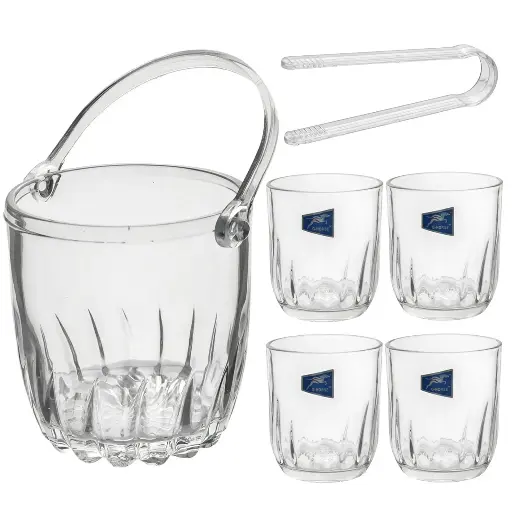 [255246] HIELERA C/VASOS VIDRIO SETX5PZ. REF:BMICE.B-01-XFT 