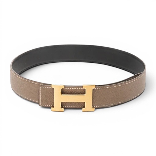 [HH-01] CINTURON HERMES BLACK/ETOUPE CONSTANCE REVERSIBLE BELT