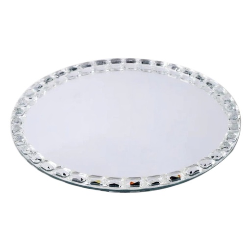 [CS21569] BANDEJA GIRATORIA DE VIDRIO/ESPEJO 30X3CM