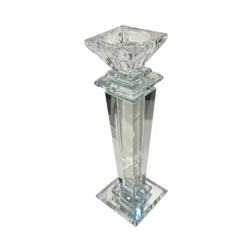 [CS21589] CANDELABRO DE CRISTAL 7X7X24.5CM 