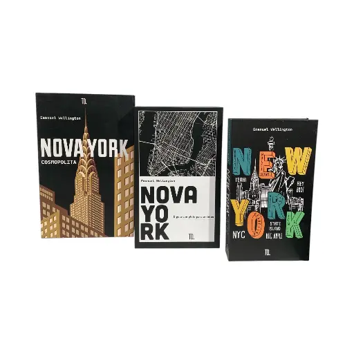 [S50740] SET DE 3 LIBROS DECORATIVOS 17X27X5.5CM 