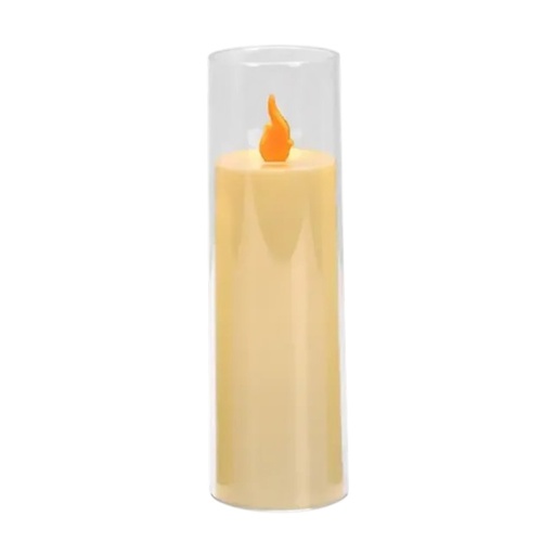 [24390] VELA LED CON CANDELABRO, ACRILICA 5X15CM 