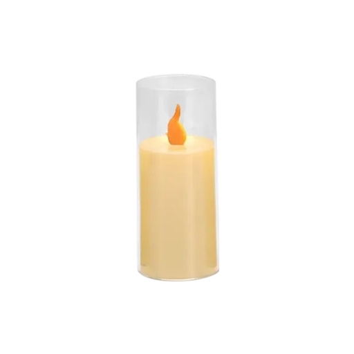 [24388] VELA LED CON CANDELABRO, ACRILICA 5X10.5CM 