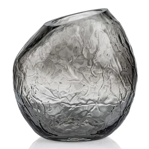 [292020] FLORERO DE VIDRIO OPALO NEGRO REF:HM1765/LY1817 17X8X18CM 