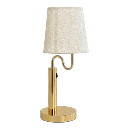 [CS26709] LAMPARA DE MESA METALICA DORADA CUERPO CURVO 22X39CM