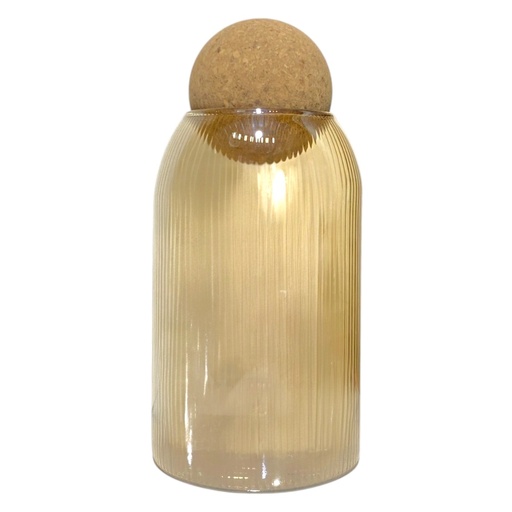 [2602081429107] FRASCO DE VIDRIO CON TAPA DE CORCHO 9X19CM 600ML   