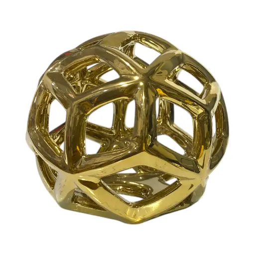 [CS26521] ESFERA DECORATIVA DORADA CERAMICA 10CM 
