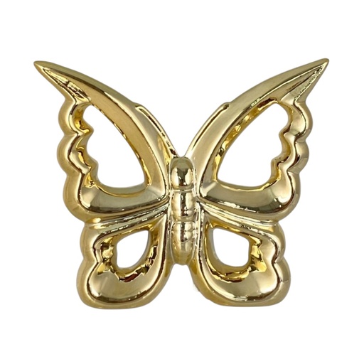 [25079-101] MARIPOSA DE CERAMICA DORADA 13.5X3X12CM 