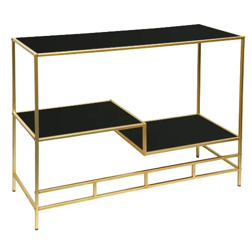 [801831] CONSOLA METALICA C/REPISAS DE VIDRIO REF:ES29769 100X35X80CM 