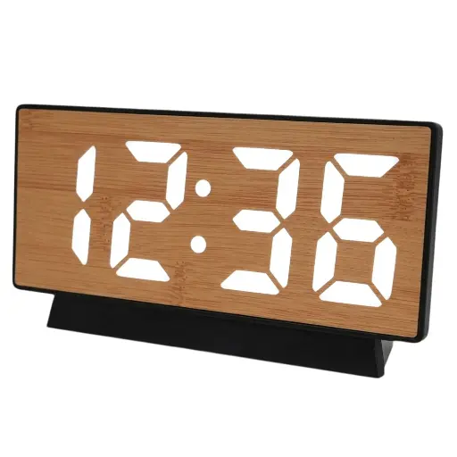 [395210] RELOJ DIGITAL DE MESA ACABADO MADERA REF:ES28364 18.5X9.2CM