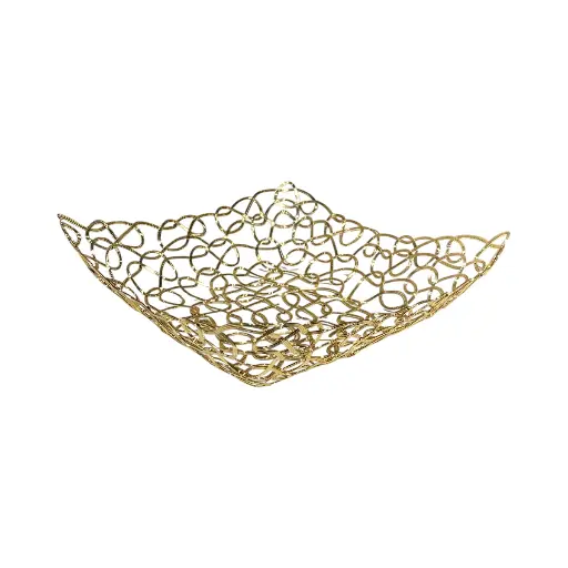 [CS26937P] BANDEJA DORADA METALICA CROMADA 23X7CM 