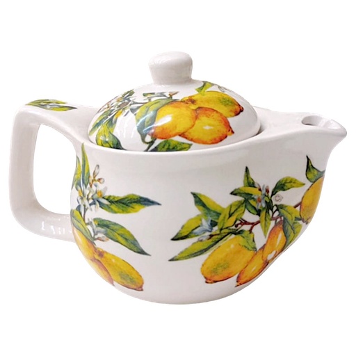 [CS27440] TETERA CON FILTRO, DE CERAMICA DISEÑO LIMON 16X10X10CM