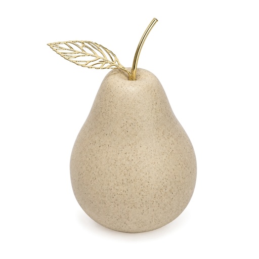 [FI202630570] Pera Decorativa de Cerámica Beige, estilo Nórdico, Minimalista. 9x13cm  