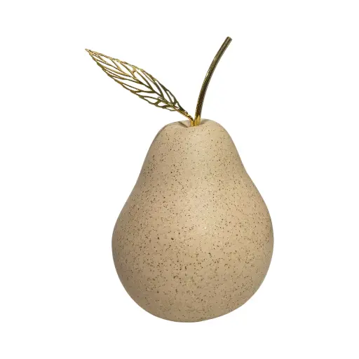 [FI202630560] Pera Decorativa de Cerámica Beige, estilo Nórdico, Minimalista. 8x12cm