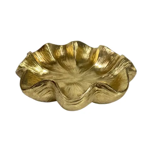 [513150] Bandeja decorativa de diseño ondulado, poliresina, estilo glam Ref:TG536107 25x23.5x7cm 