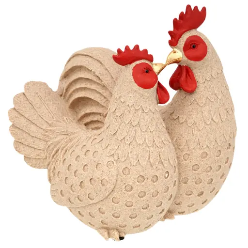 [349972] Gallo y Gallina de resina Estilo Rustico Moderno (Chic) Ref: TG172697 19x15x19cm 