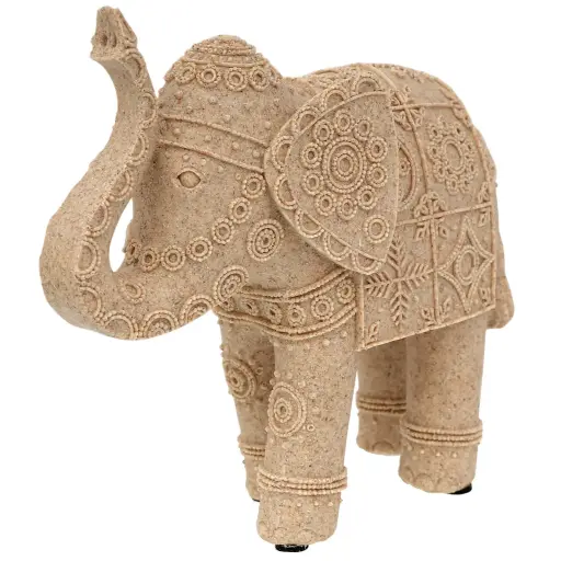 [713515] Figura Decorativa Elefante de Resina Étnico - Estilo Mandala y Textura Natural, Ref:TG173411 18x8x16cm