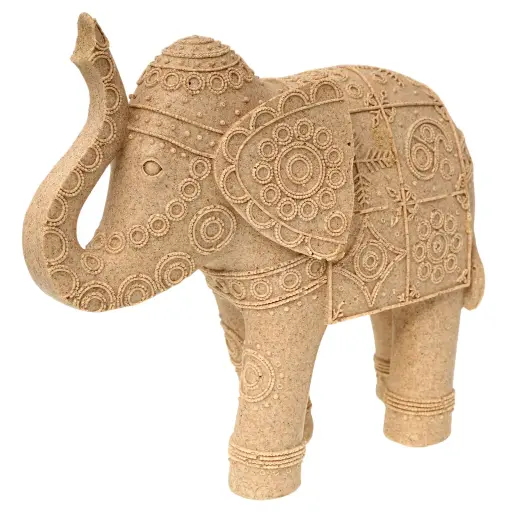 [688367] Figura Decorativa Elefante de Resina Étnico - Estilo Mandala y Textura Natural, Ref:TG173403 25x10x23cm 