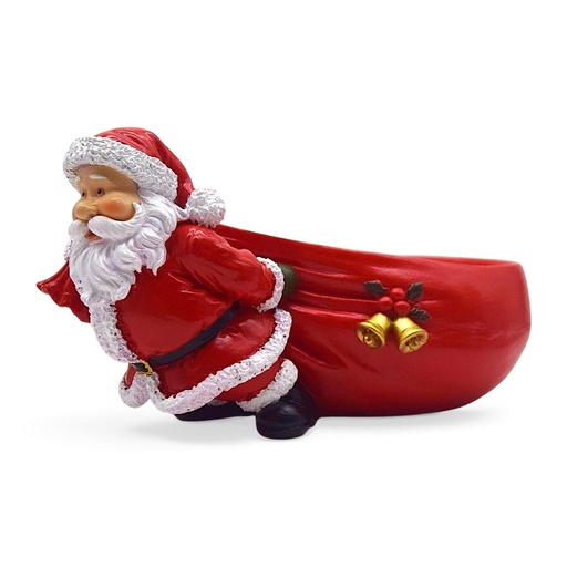 [8679811657752] Bandeja Navideña Noel con Bolsa, Poliresina. 24x15x13cm