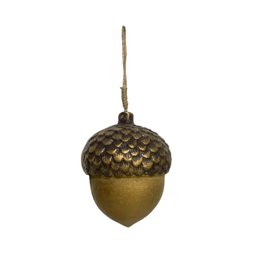 [9682000001259] Bellota/avellana colgante navideño dorado, Ø10x12cm