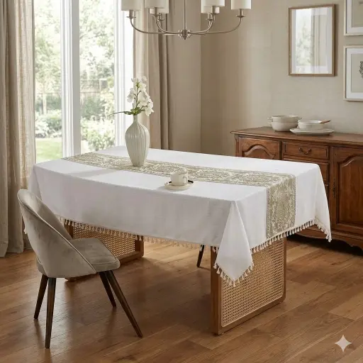 [2603131538046] Mantel de Tela Beige, 150x300cm  