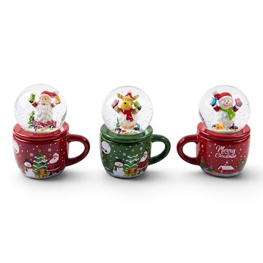 [8679811660295] Esfera de cristal navideña de taza 3 Mod. Ø5cmx7cmx8cm