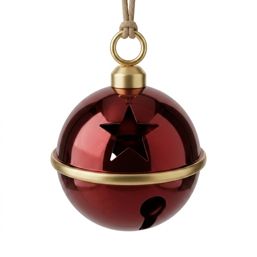 [8679818737723] Cascabel Navideño Metálico color vino, Ø16x23cm
