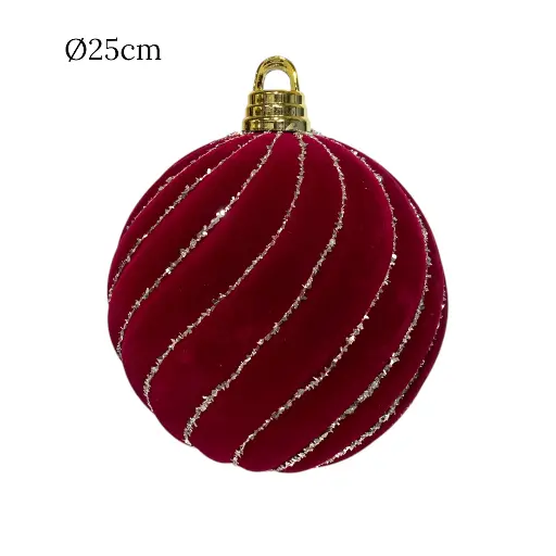 [8679811712635] Bombillo de Navidad Ø25cm, Vino Gamuzado.
