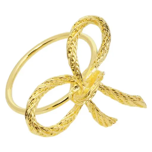 [272307] Aro de Servilleta nav.lazo dorado metálico x6 pz. Ref:ES29867 (3.8x4.3x4.3cm)